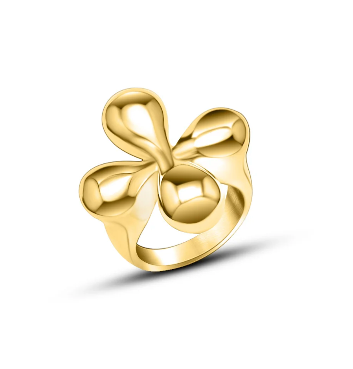 Bague Flora plaqué or 18K