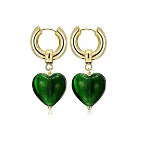 Boucles Yota vertes plaqué or 14K
