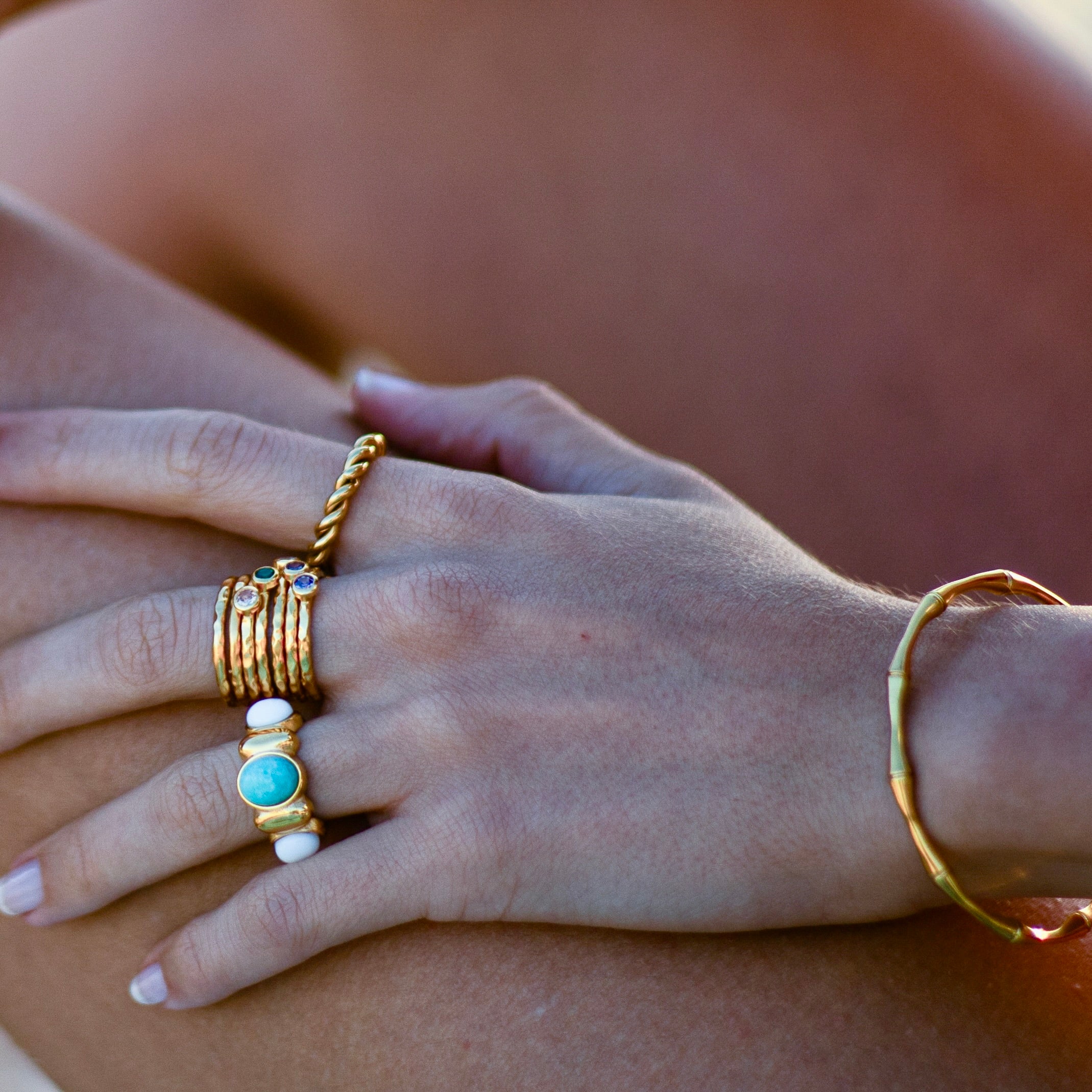 Bague Emma-Jade plaqué or 18K