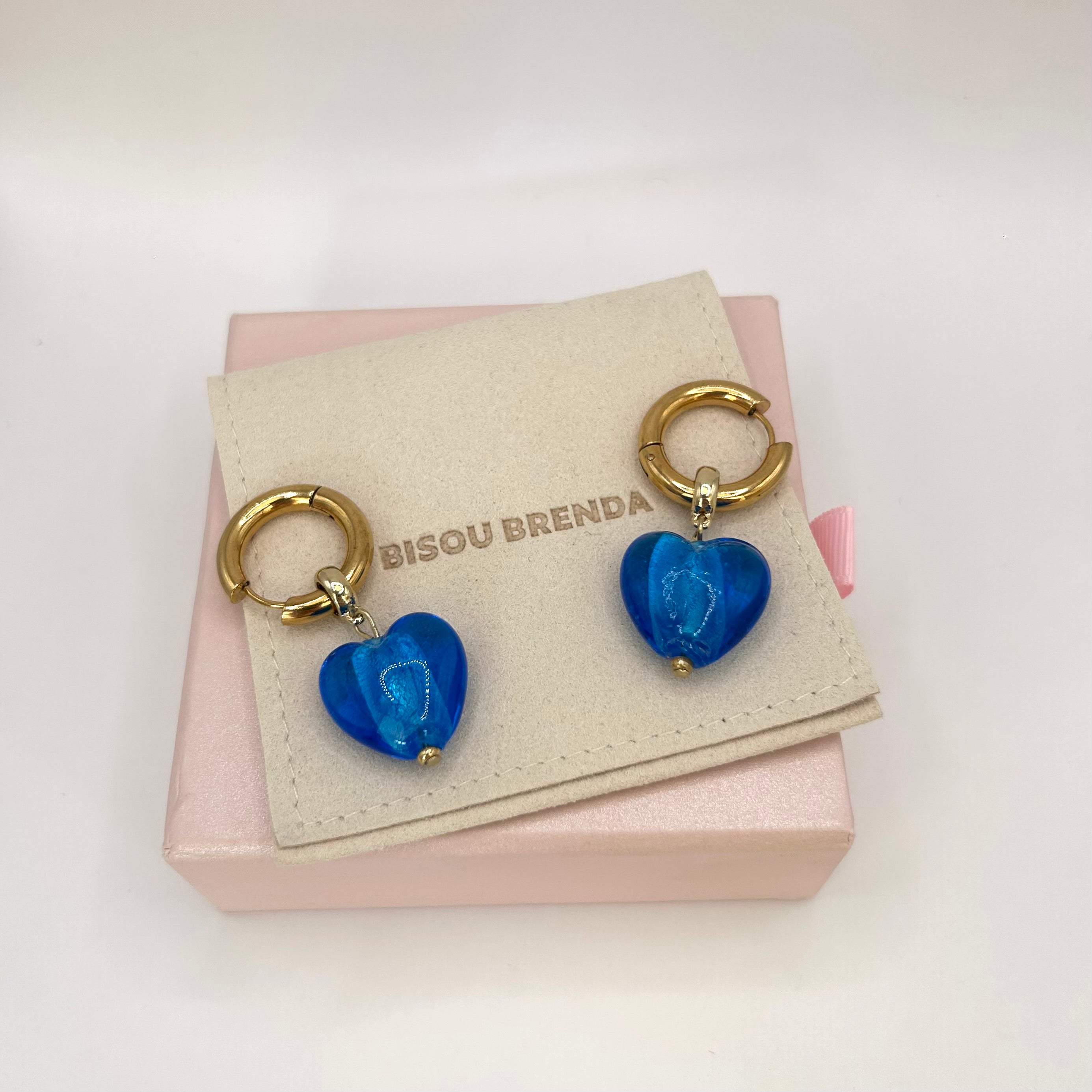 Boucles Yota bleues plaqué or 14K