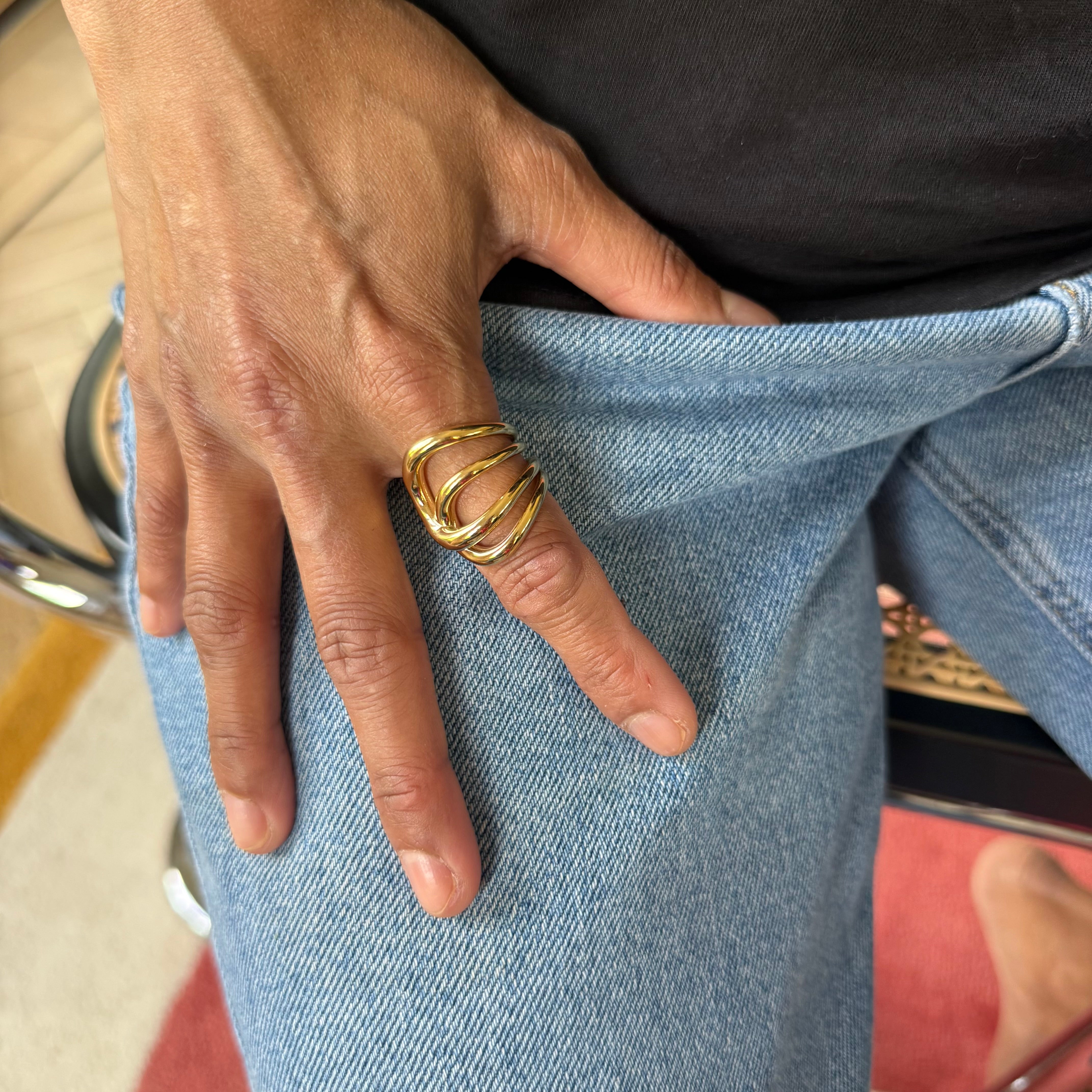 Bague Nova plaqué or 18K