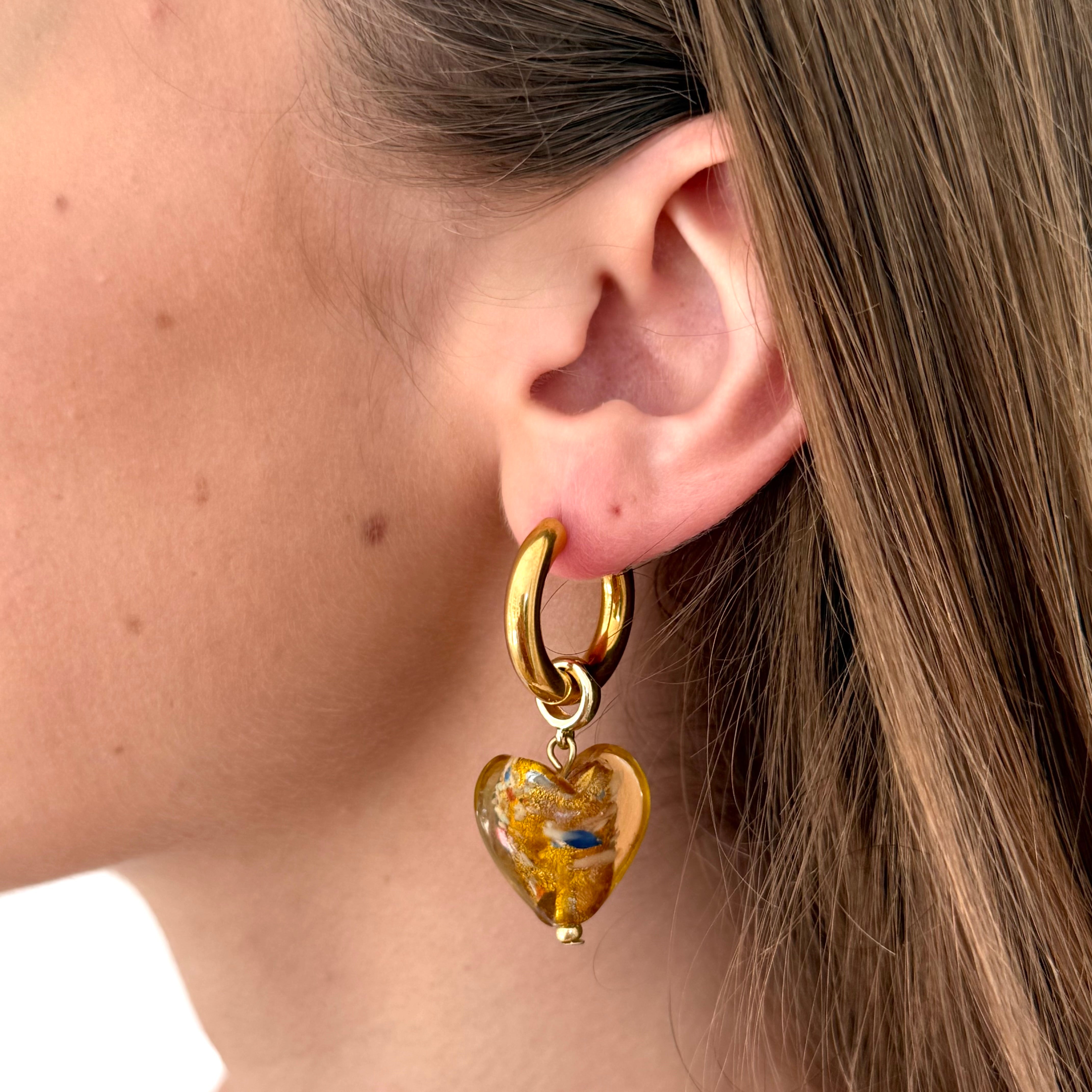 Boucles Yota ambre plaqué or 14K