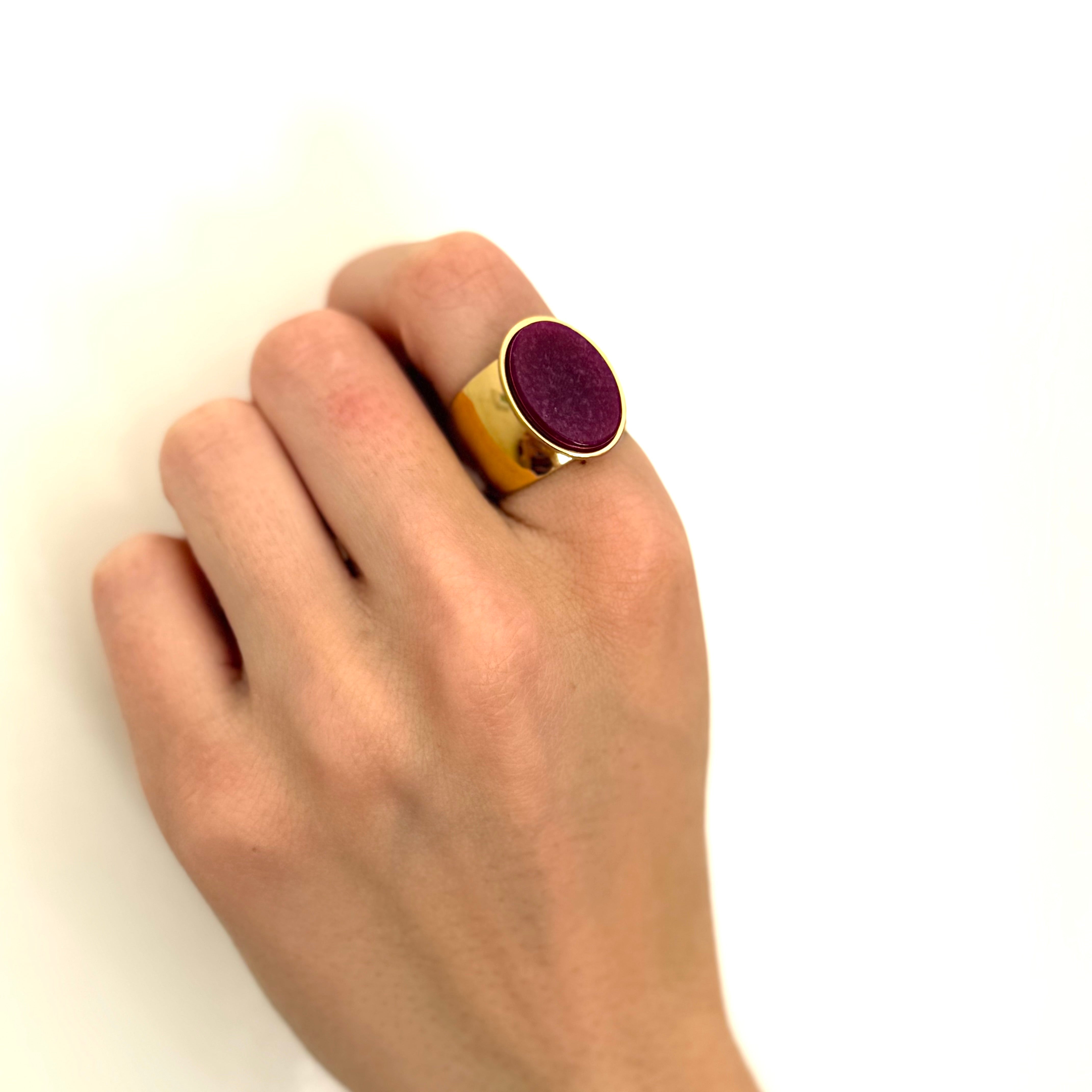 Bague Vertelle violette plaqué or 18K