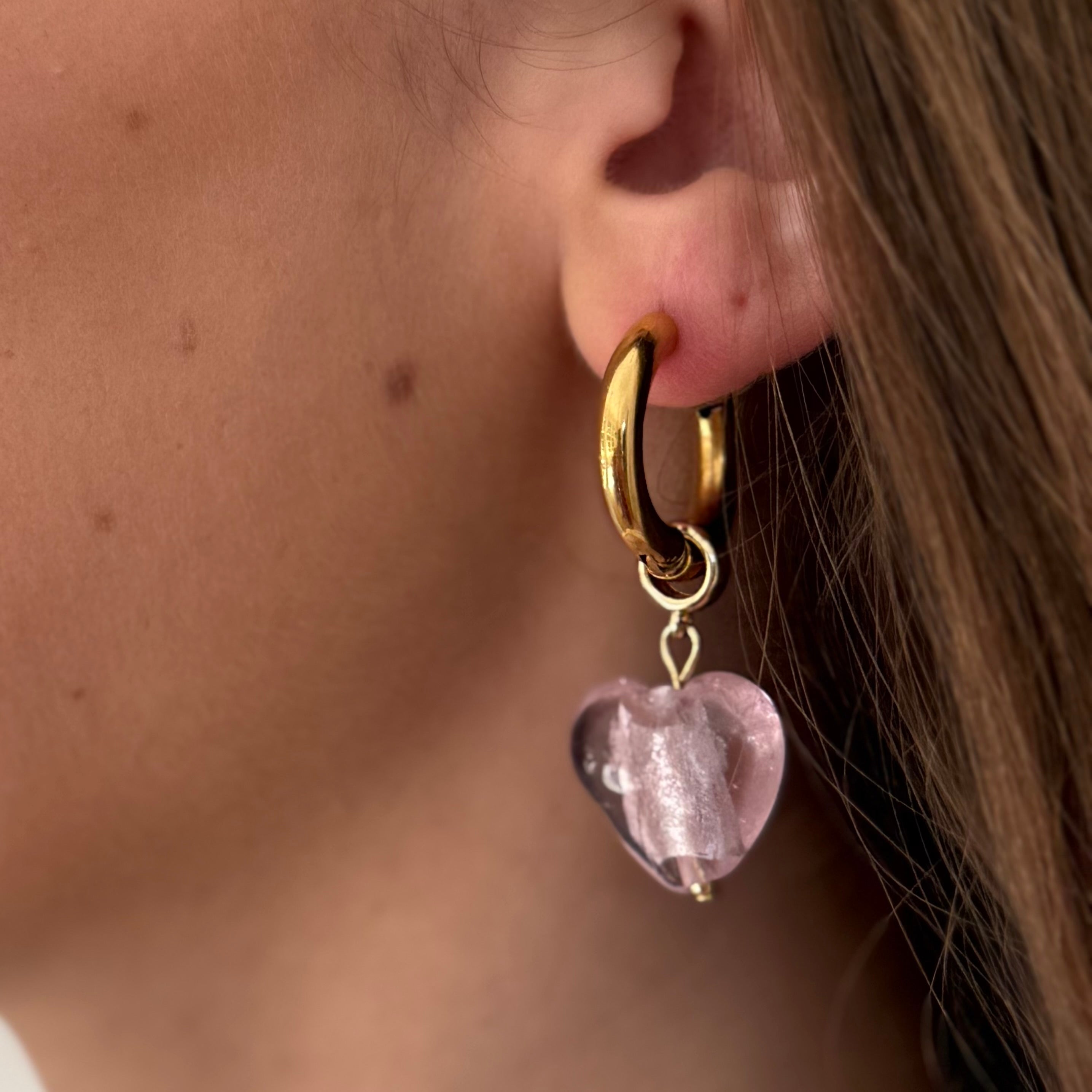 Boucles Yota roses plaqué or 14K