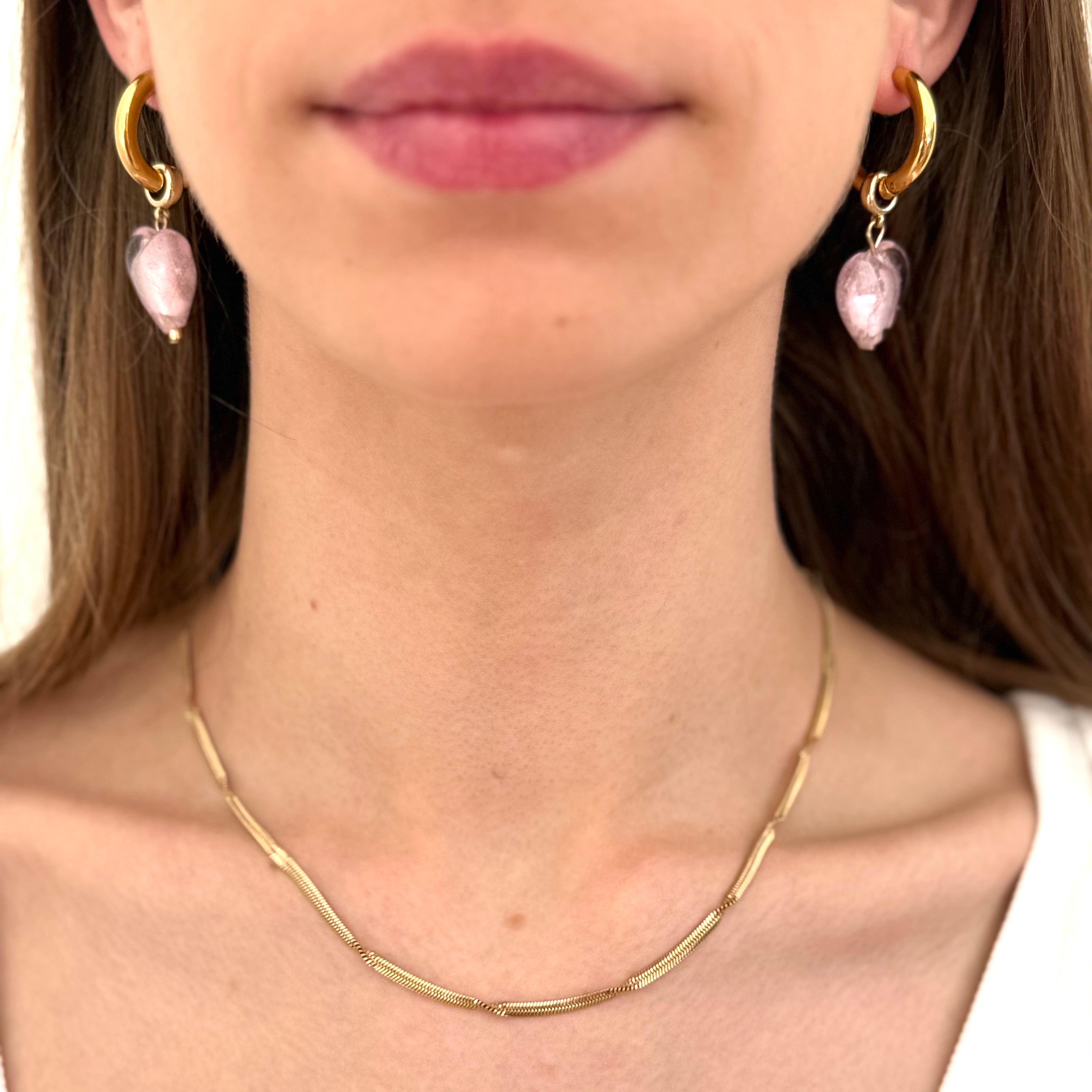 Boucles Yota roses plaqué or 14K