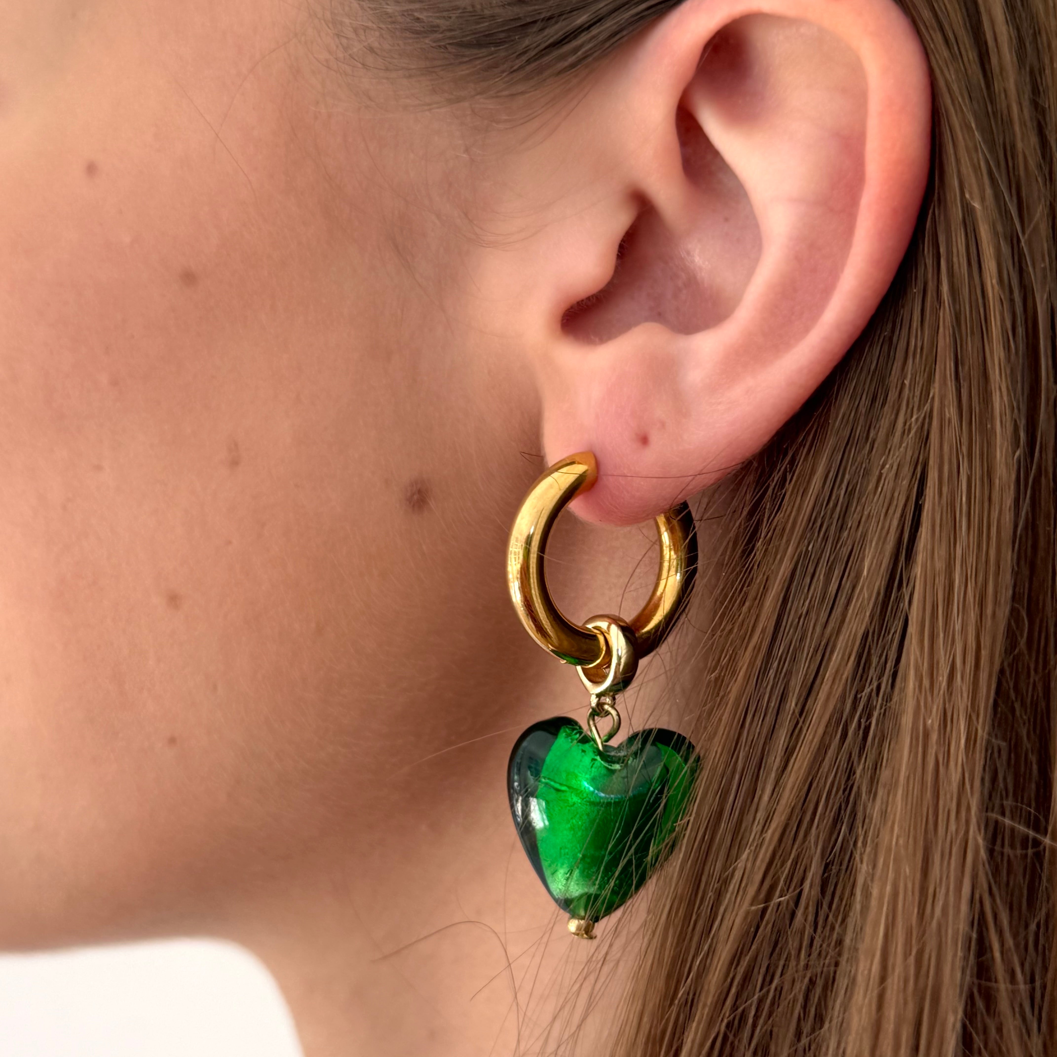 Boucles Yota vertes plaqué or 14K