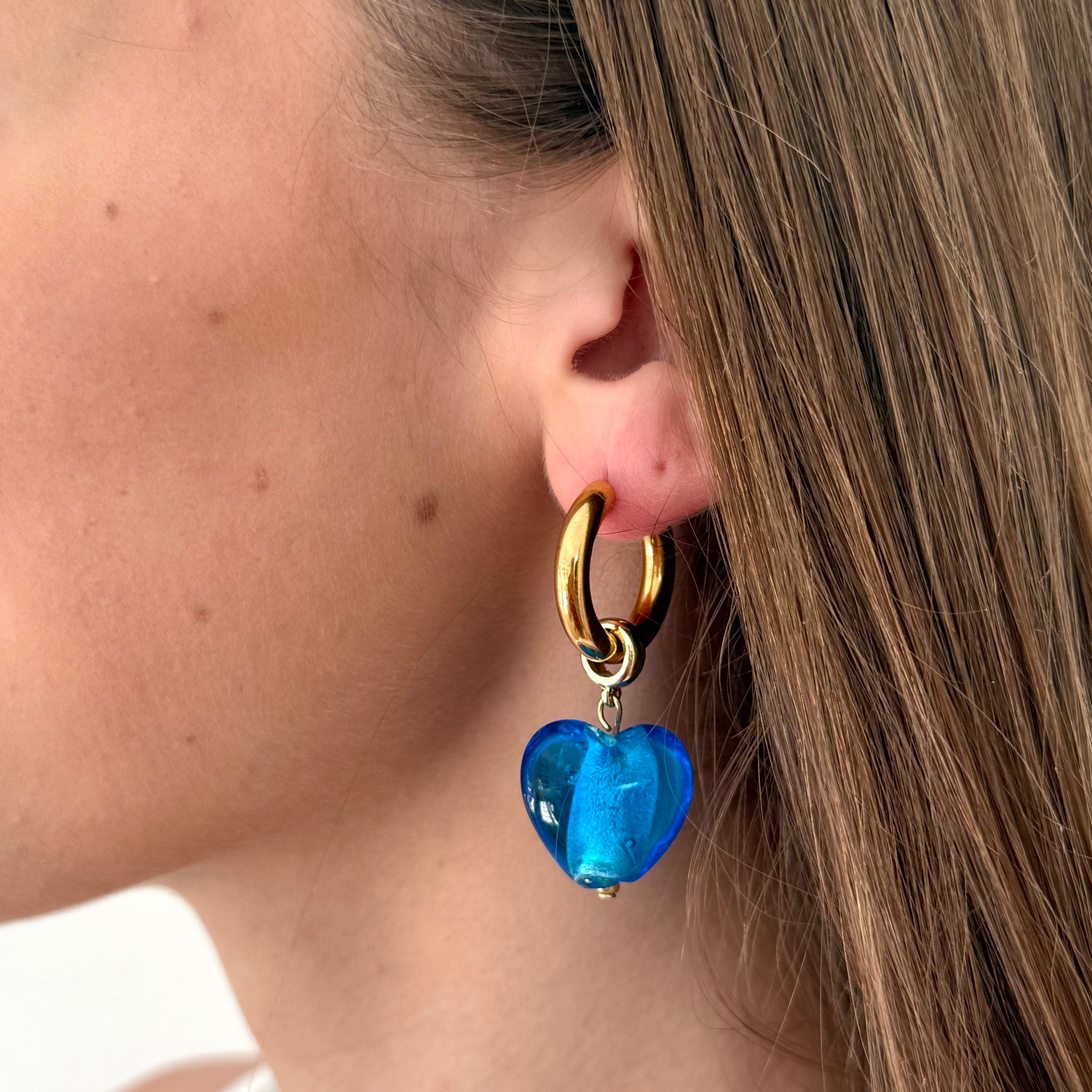 Boucles Yota bleues plaqué or 14K